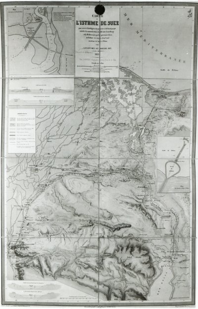 Mappa Preparatoria del Canale di Suez, 1855 da French School